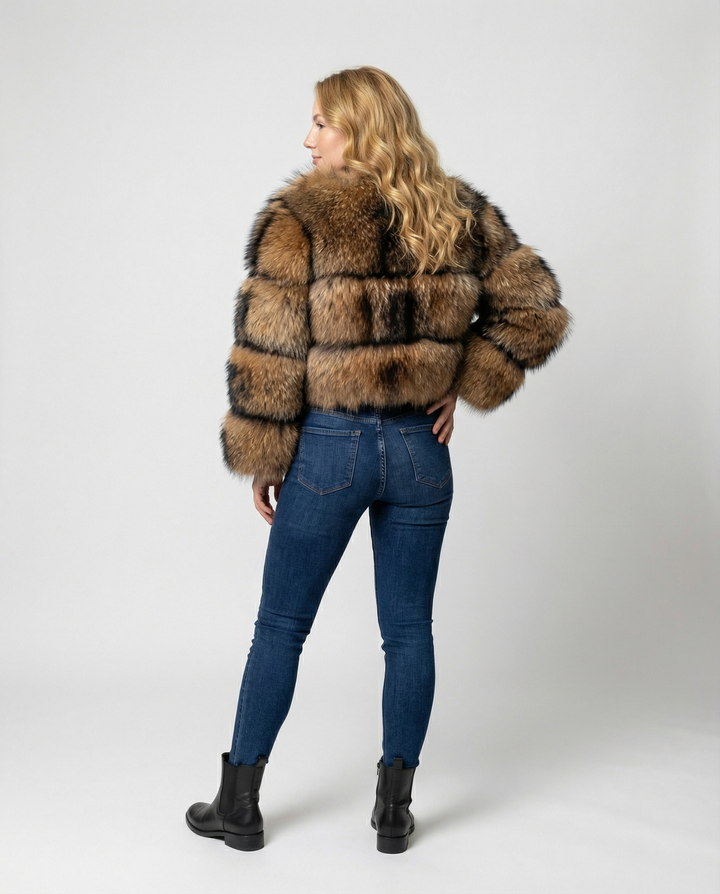 Dam Fuskpälsjacka med Kort & Fluffig Design | Mirla