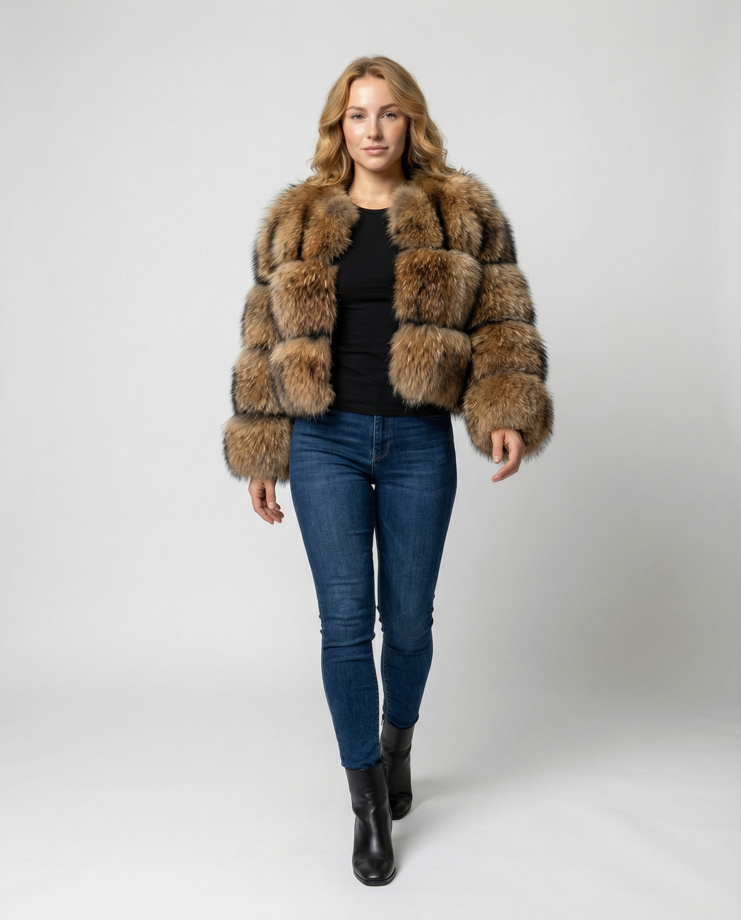 Dam Fuskpälsjacka med Kort & Fluffig Design | Mirla