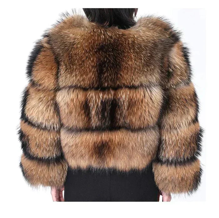 Dam Fuskpälsjacka med Kort & Fluffig Design | Mirla