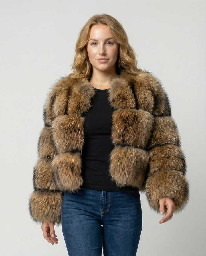 Dam Fuskpälsjacka med Kort & Fluffig Design | Mirla