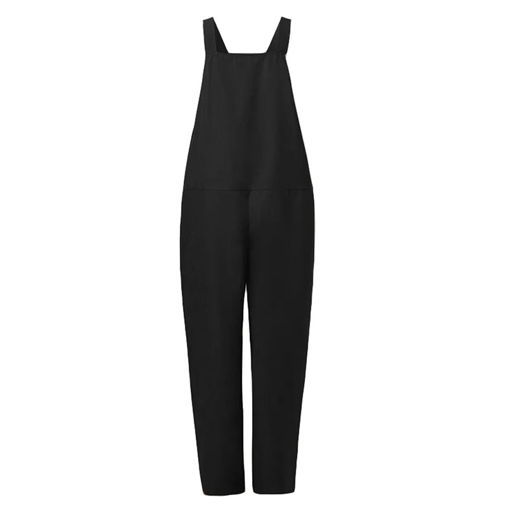 Dam Linne Dungarees med ärmlös Design & Löst Sittande Passform | Mirla