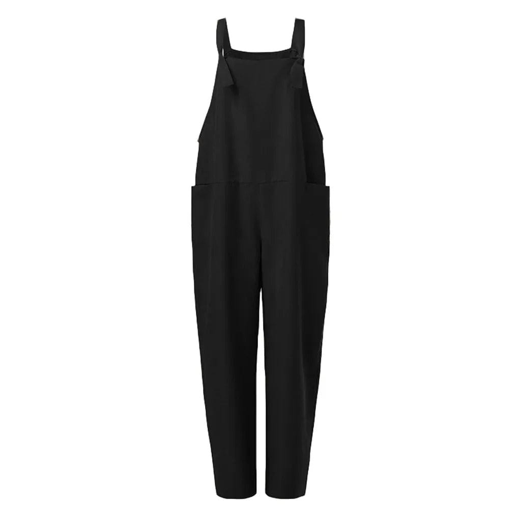 Dam Linne Dungarees med ärmlös Design & Löst Sittande Passform | Mirla