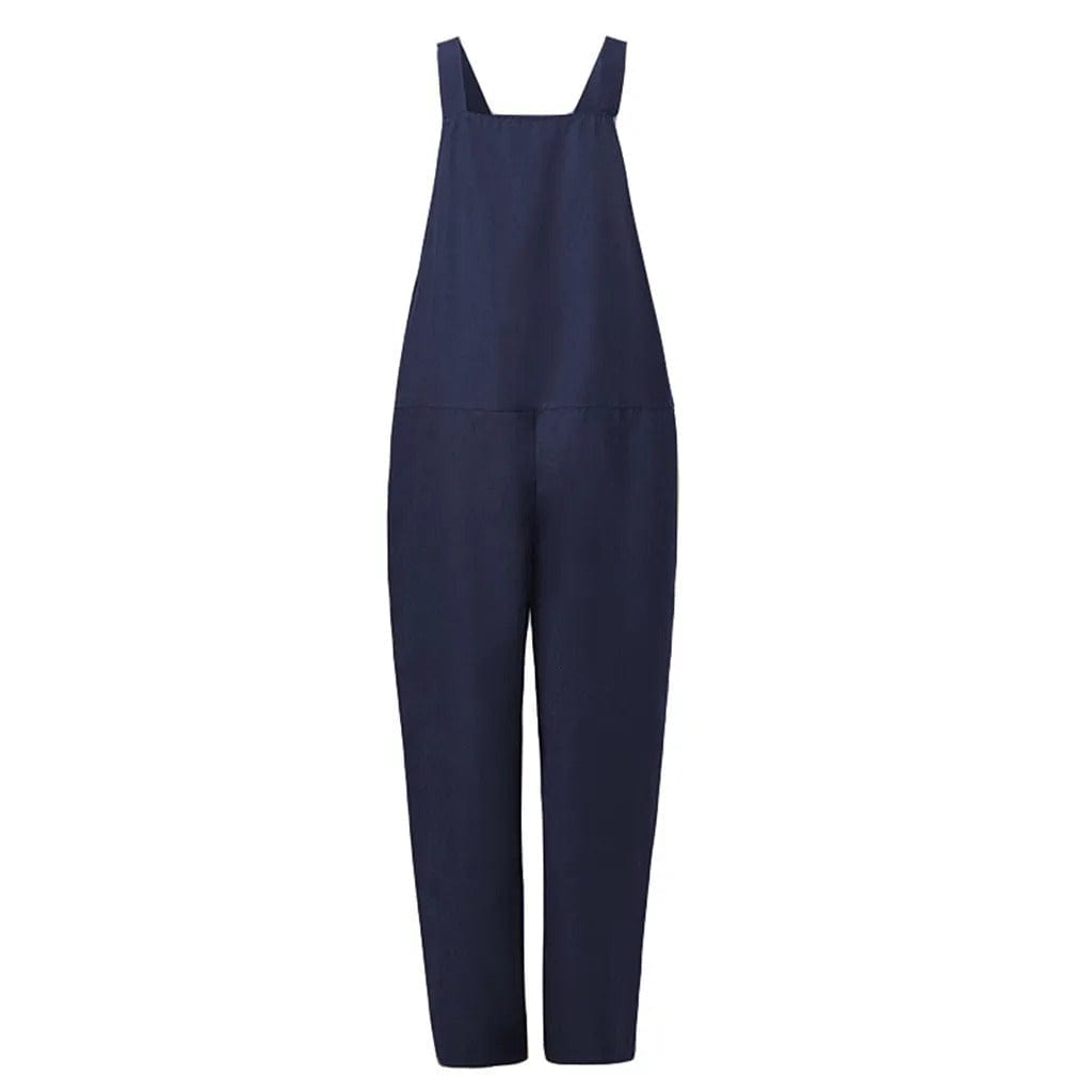 Dam Linne Dungarees med ärmlös Design & Löst Sittande Passform | Mirla