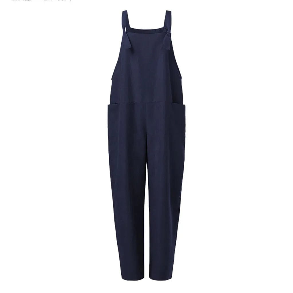 Dam Linne Dungarees med ärmlös Design & Löst Sittande Passform | Mirla
