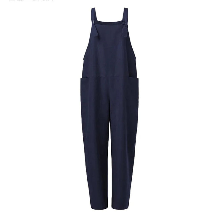 Dam Linne Dungarees med ärmlös Design & Löst Sittande Passform | Mirla