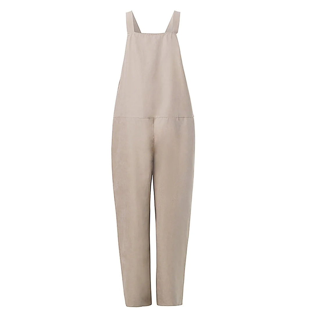 Dam Linne Dungarees med ärmlös Design & Löst Sittande Passform | Mirla