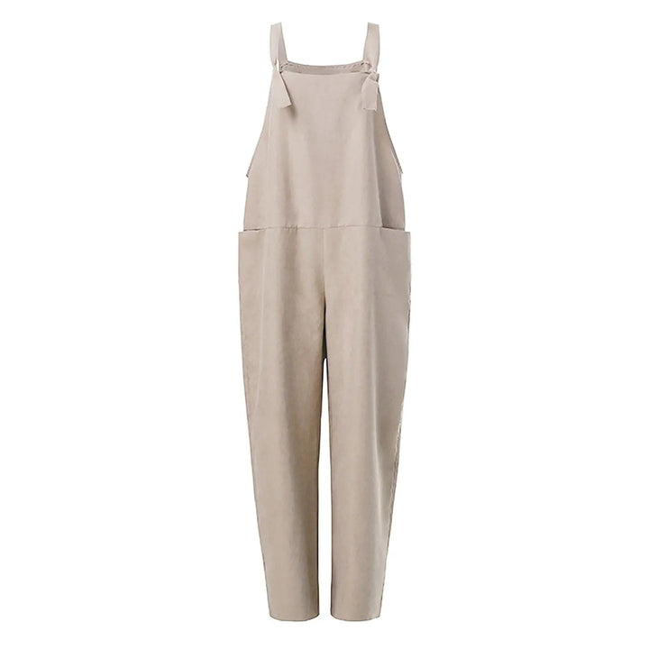 Dam Linne Dungarees med ärmlös Design & Löst Sittande Passform | Mirla