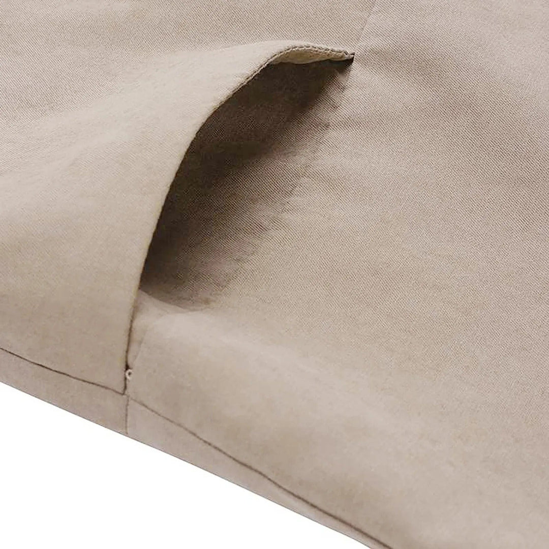 Dam Linne Dungarees med ärmlös Design & Löst Sittande Passform | Mirla
