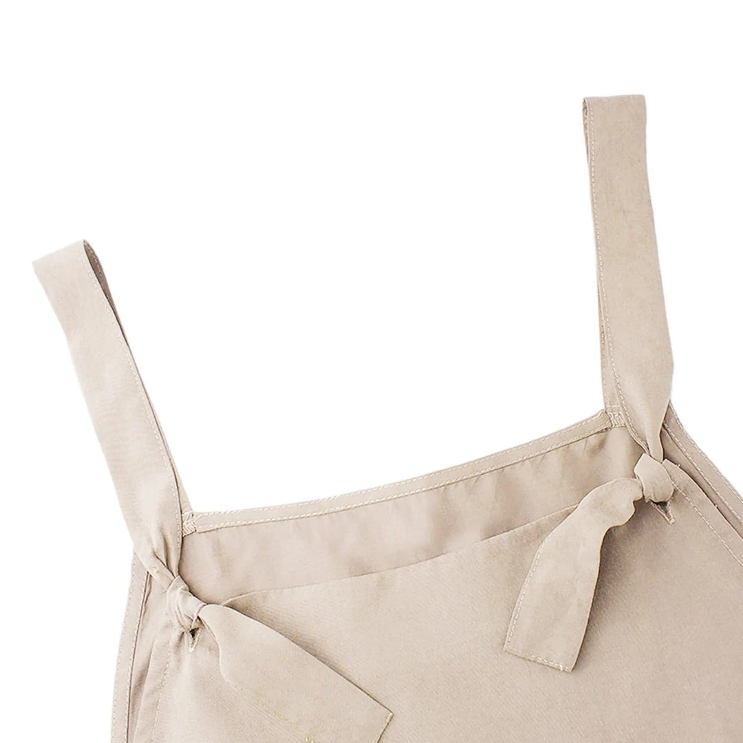 Dam Linne Dungarees med ärmlös Design & Löst Sittande Passform | Mirla