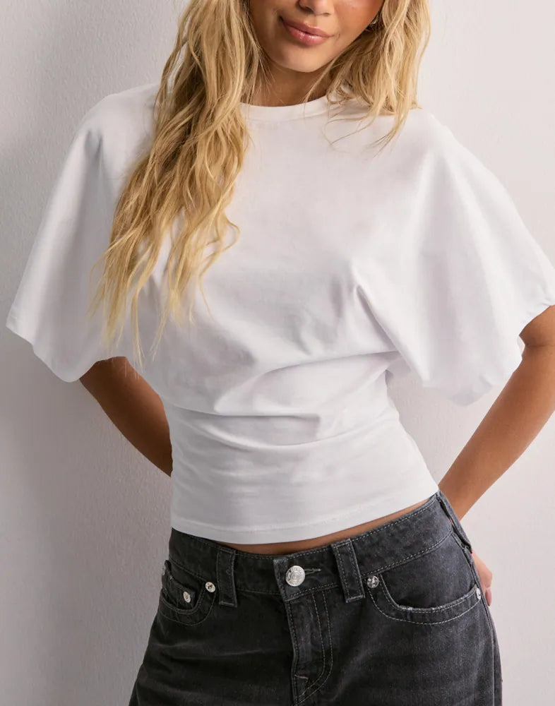 Dam-T-shirt – Vida ärmar – rund hals – batwing-T-shirt – damblus
