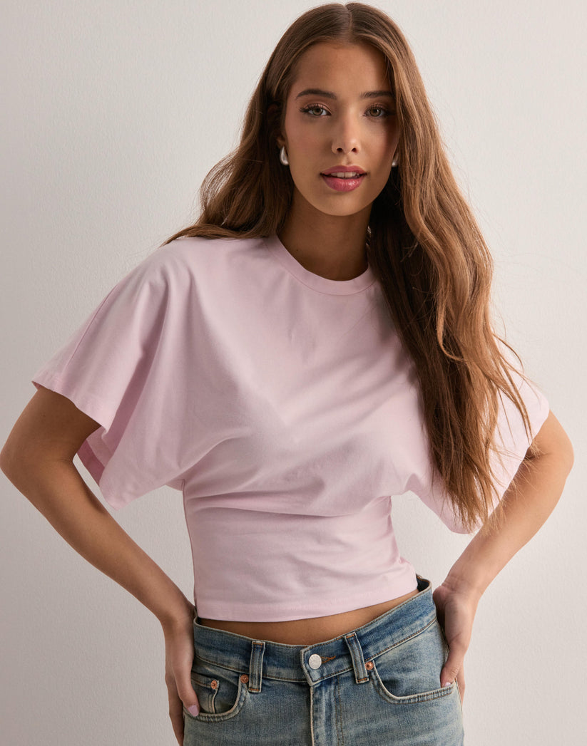 Dam-T-shirt – Vida ärmar – rund hals – batwing-T-shirt – damblus