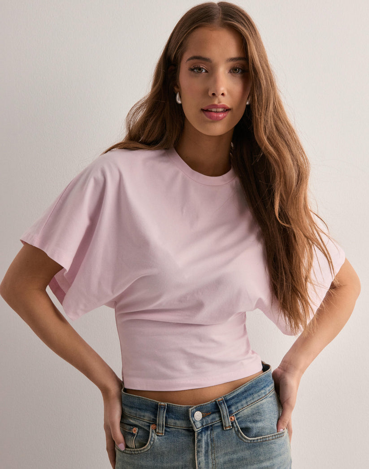 Dam-T-shirt – Vida ärmar – rund hals – batwing-T-shirt – damblus