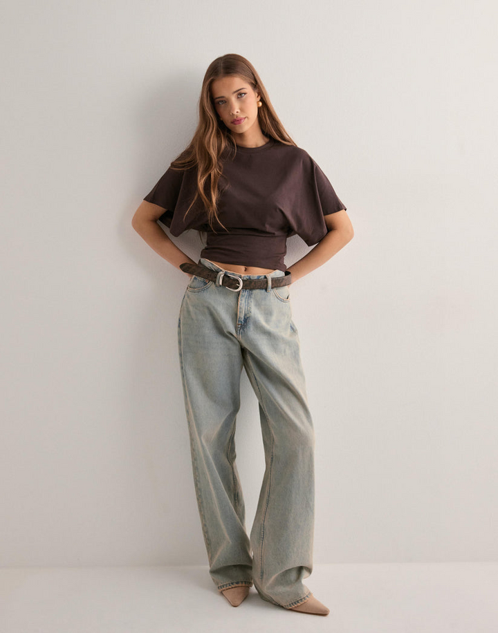 Dam-T-shirt – Vida ärmar – rund hals – batwing-T-shirt – damblus