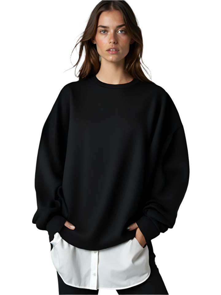Dam Oversized Tröja i Mjuk Textil, Flera Färger