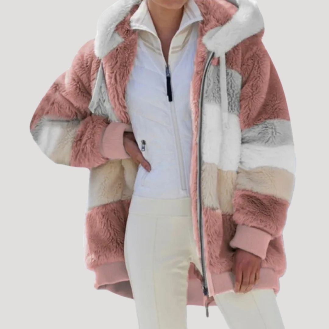 Dam jackor fluffig vadderad med huva varm stilren