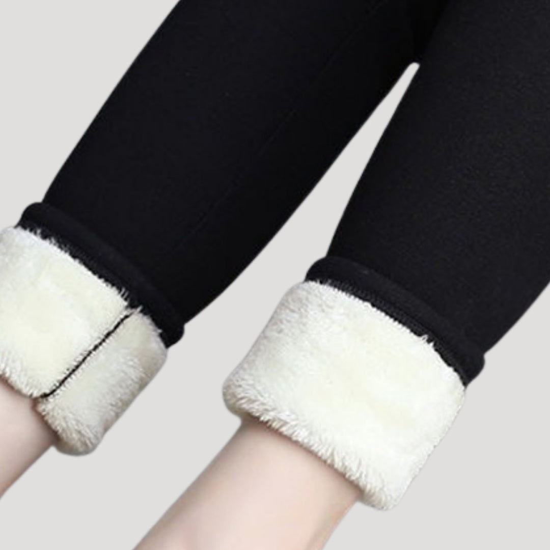 Dam fodrade leggings i fleece för kalla vinterdagar