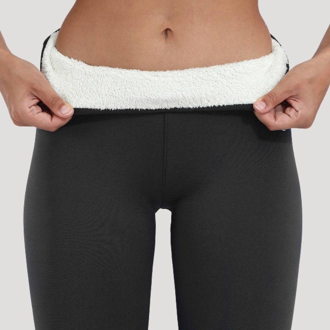 Dam fodrade leggings i fleece för kalla vinterdagar
