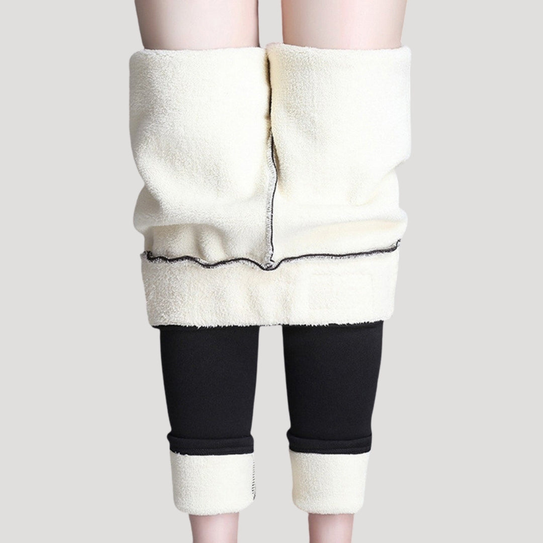 Dam fodrade leggings i fleece för kalla vinterdagar
