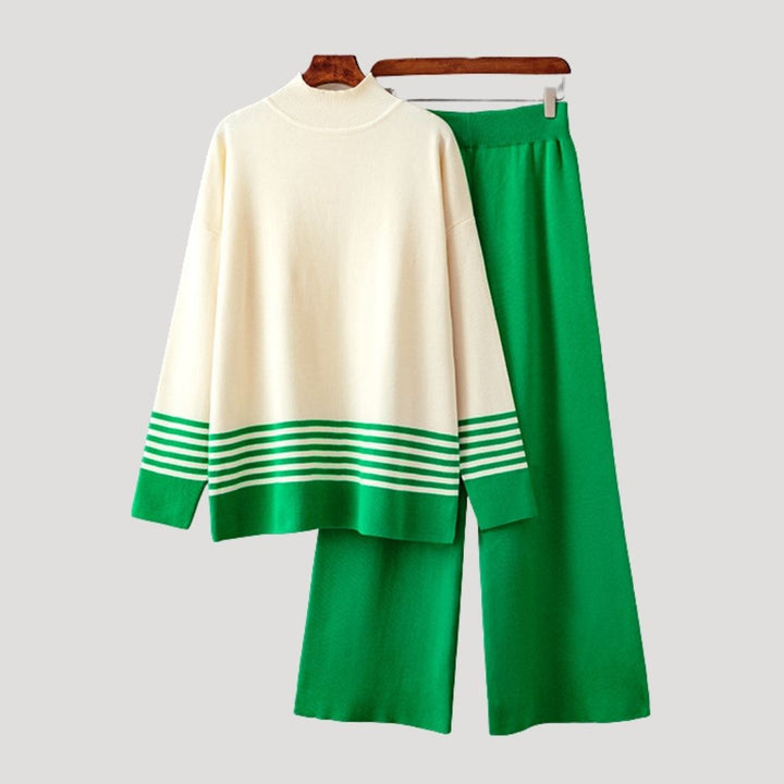 Dam mysdress set med oversized tröja och byxor bekväma