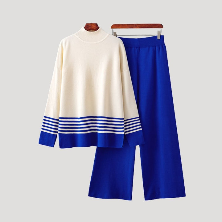 Dam mysdress set med oversized tröja och byxor bekväma