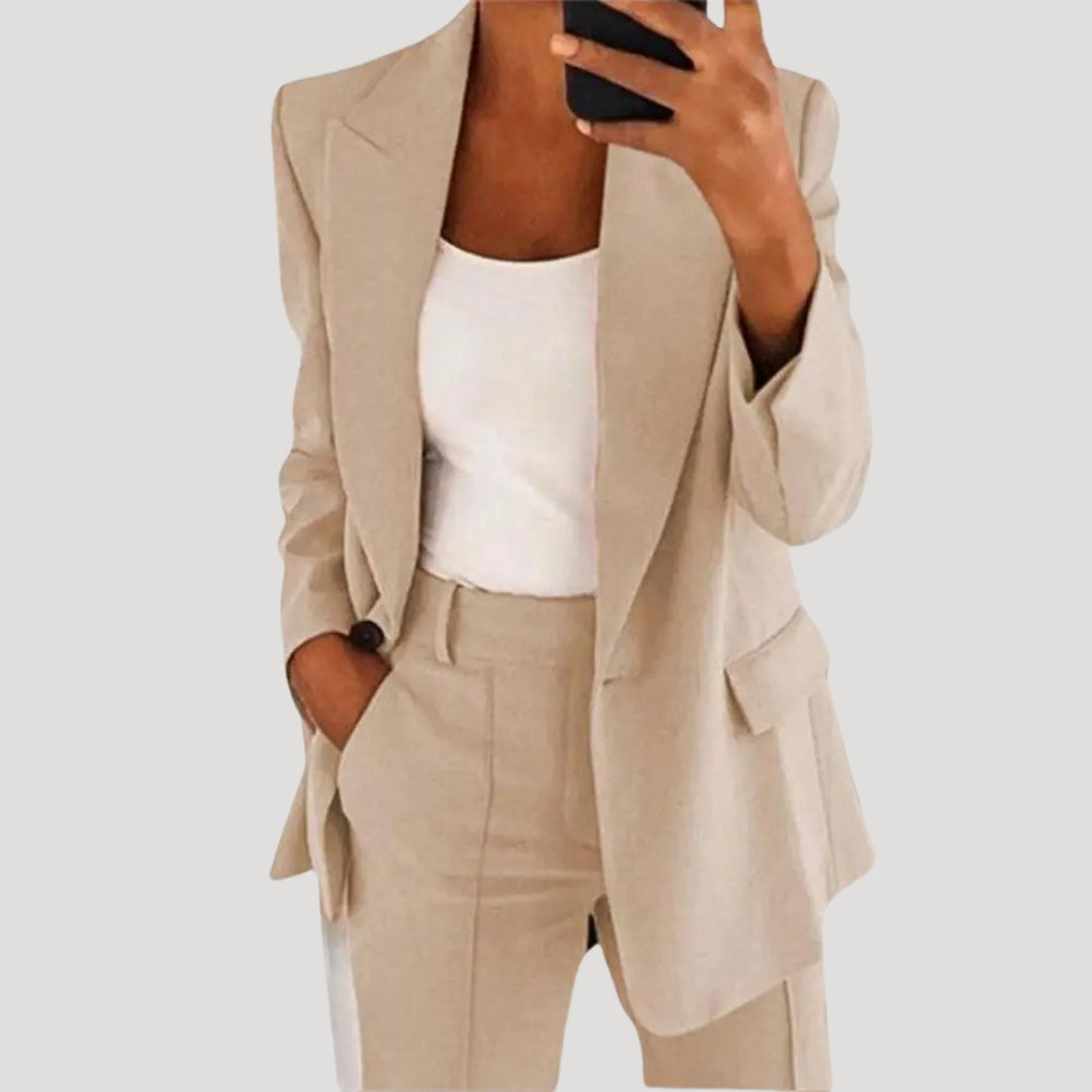 Dam 2 delade kostym set med kavaj elegant passform