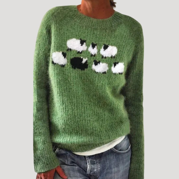 Dam fina jumprar stickad randig chunky vintertröja oversized