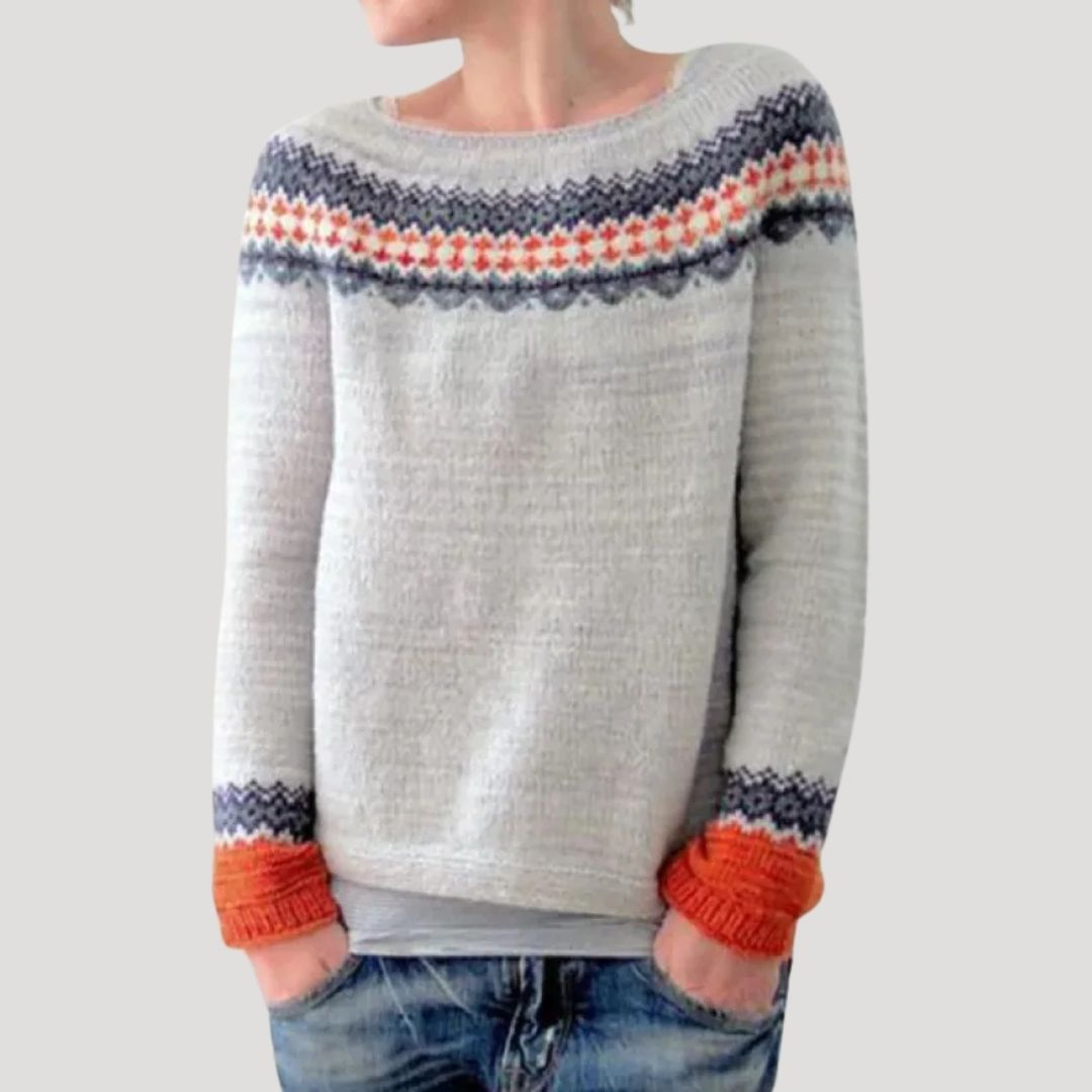 Dam fina jumprar stickad randig chunky vintertröja oversized