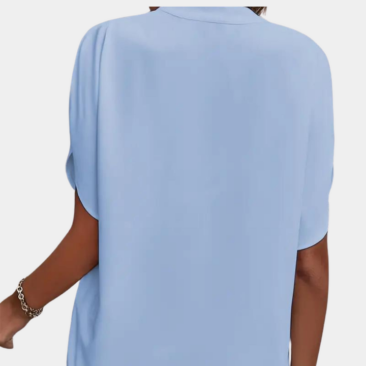 Damblus | Elegant | Löst sittande | Kortärmad blus | Sommartopp