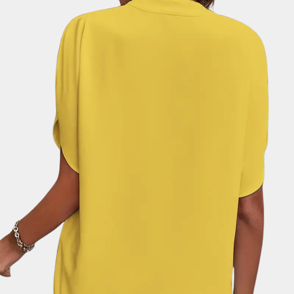 Damblus | Elegant | Löst sittande | Kortärmad blus | Sommartopp