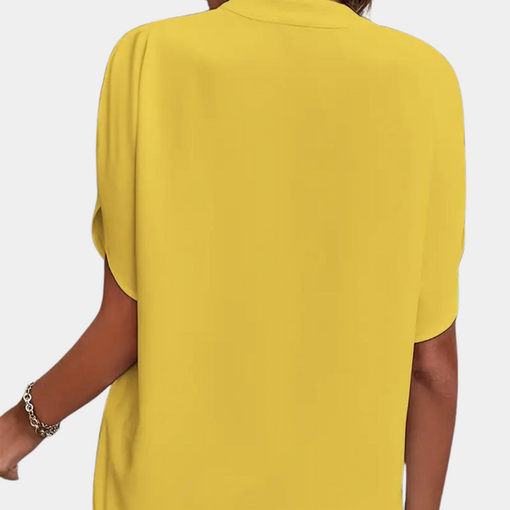 Damblus | Elegant | Löst sittande | Kortärmad blus | Sommartopp