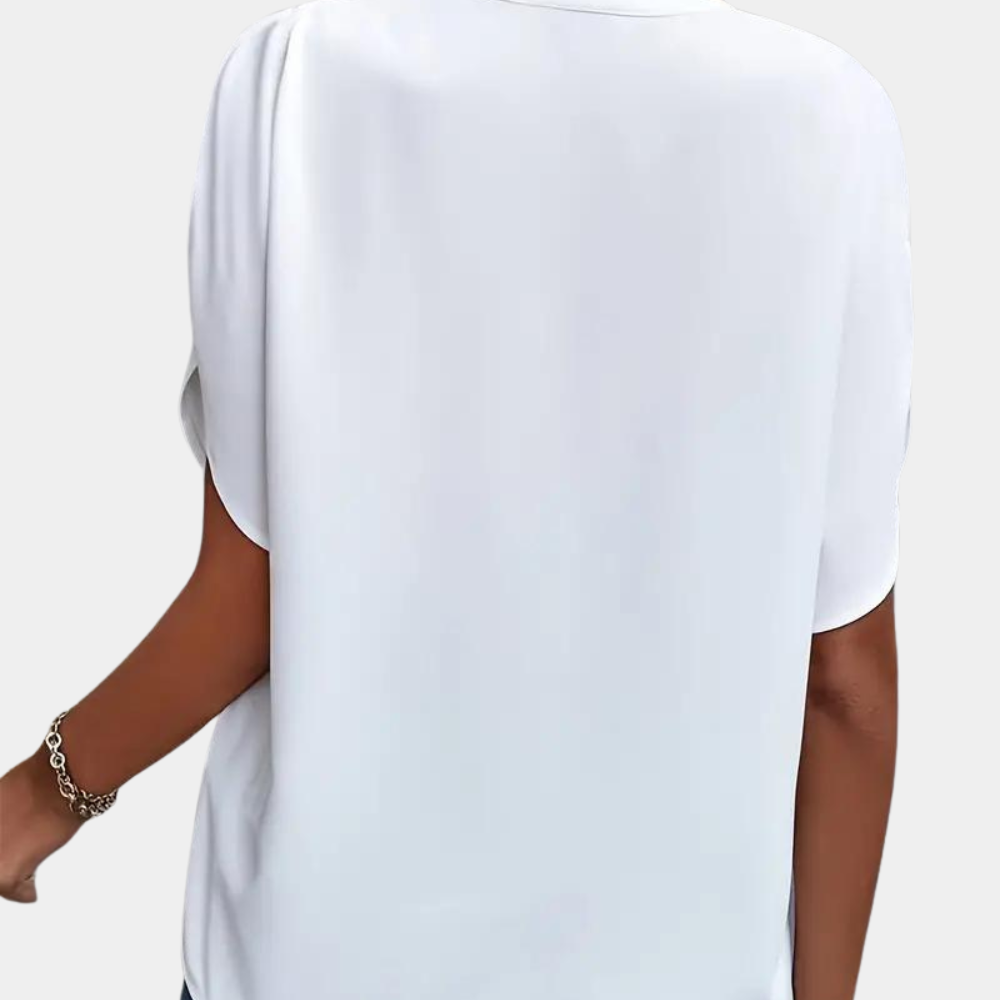 Damblus | Elegant | Löst sittande | Kortärmad blus | Sommartopp