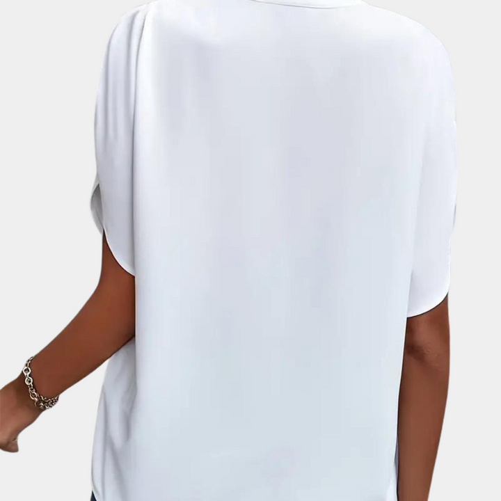 Damblus | Elegant | Löst sittande | Kortärmad blus | Sommartopp