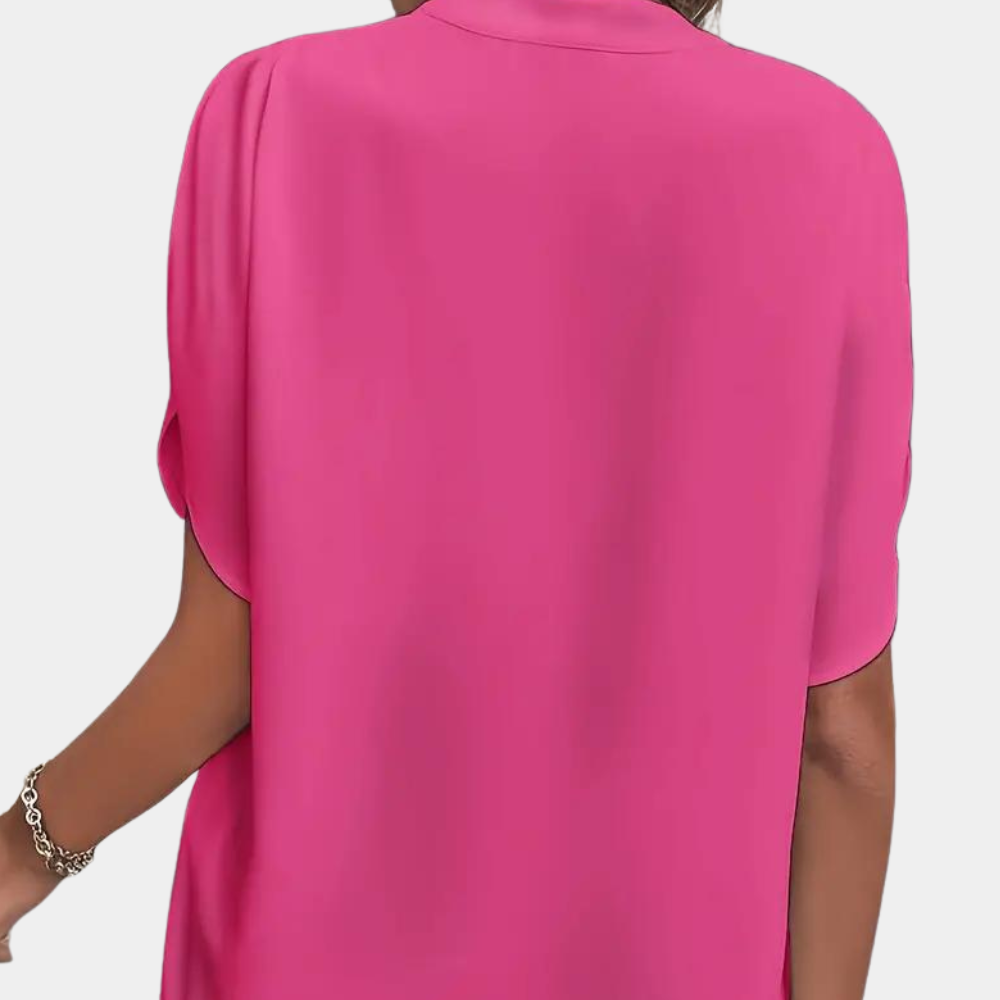 Damblus | Elegant | Löst sittande | Kortärmad blus | Sommartopp