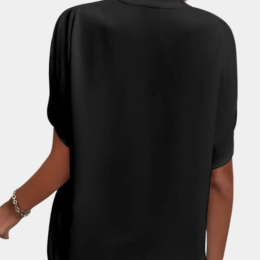 Damblus | Elegant | Löst sittande | Kortärmad blus | Sommartopp