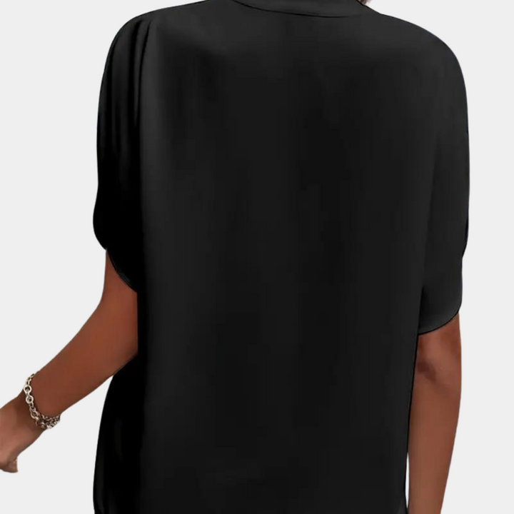 Damblus | Elegant | Löst sittande | Kortärmad blus | Sommartopp