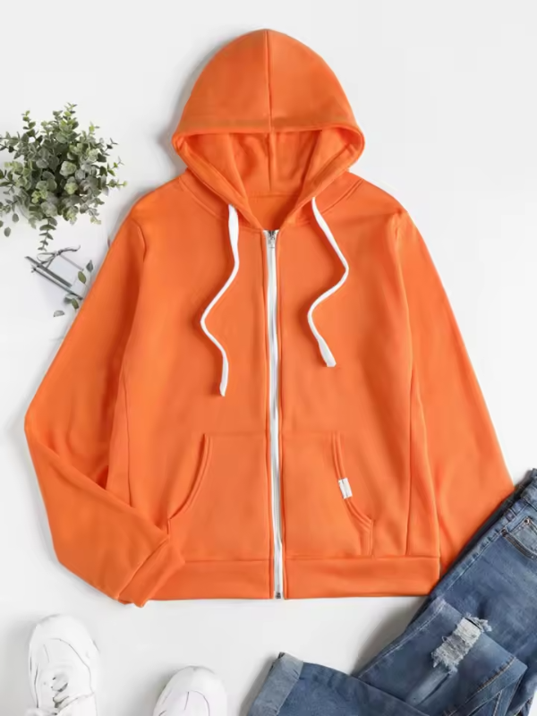 Damer Zip-Up Hoodie Avslappnad Passform Flera Färger