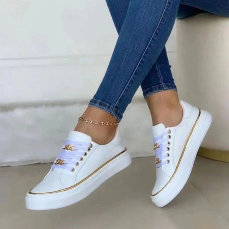 Damskor Sneakers | Bekväma | Snörning | Vardagssneakers | Damskor