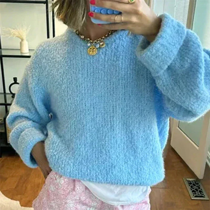 Damstickad pullover | Loose Fit | Varm | Stickad tröja | Jumper för damer