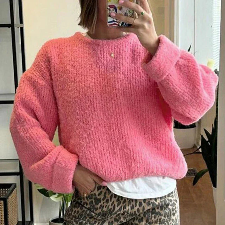 Damstickad pullover | Loose Fit | Varm | Stickad tröja | Jumper för damer