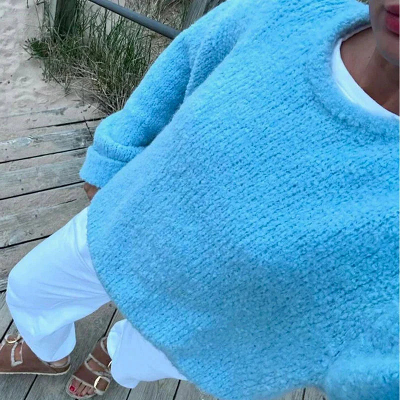 Damstickad pullover | Loose Fit | Varm | Stickad tröja | Jumper för damer