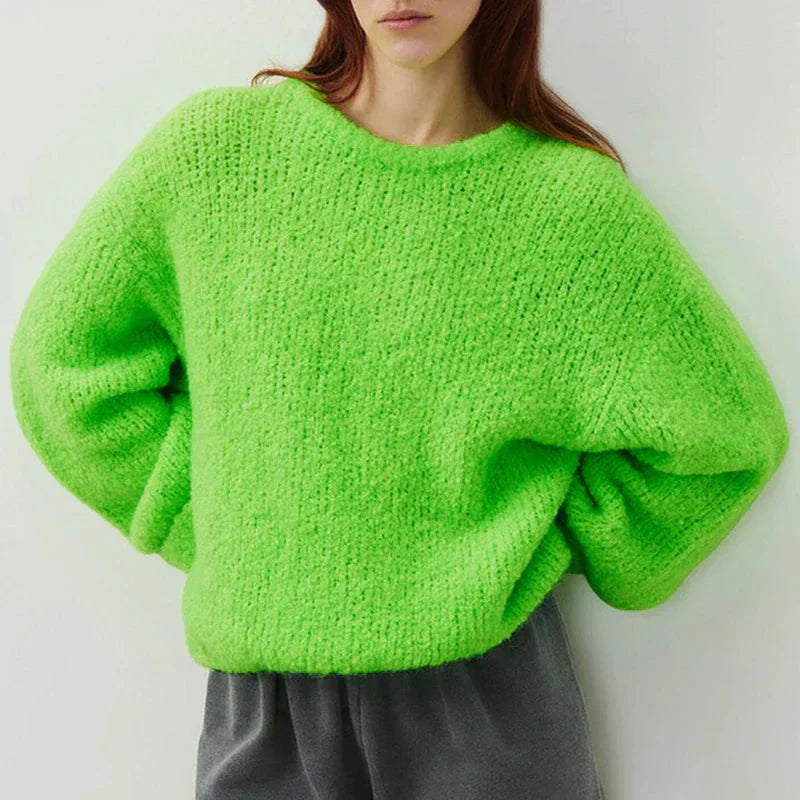 Damstickad pullover | Loose Fit | Varm | Stickad tröja | Jumper för damer
