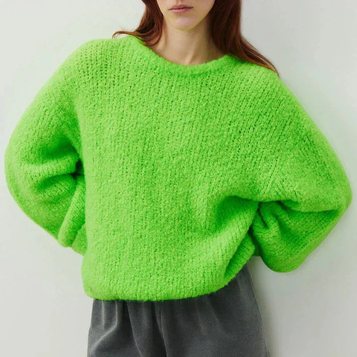 Damstickad pullover | Loose Fit | Varm | Stickad tröja | Jumper för damer