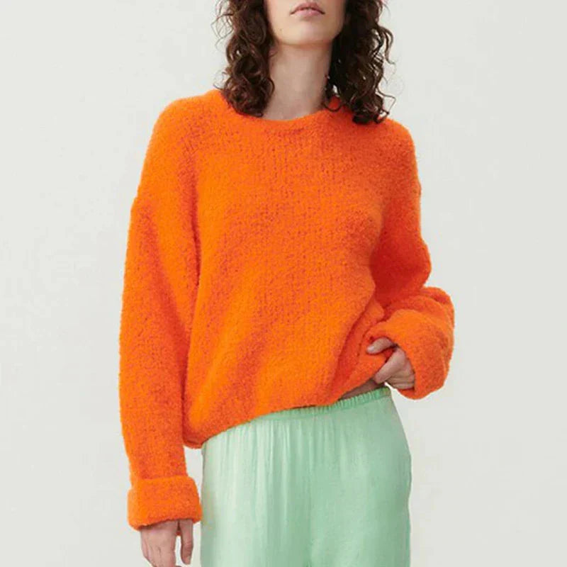 Damstickad pullover | Loose Fit | Varm | Stickad tröja | Jumper för damer