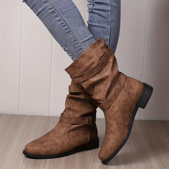 Damstövlar | Spänne | Vintage | Midkalvstövlar | Slouchy stövlar