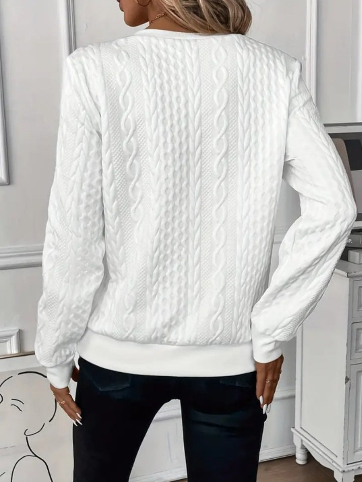 Damer Halv Dragkedja Sweatshirt med Textur - Stilfull Bekvämlighet
