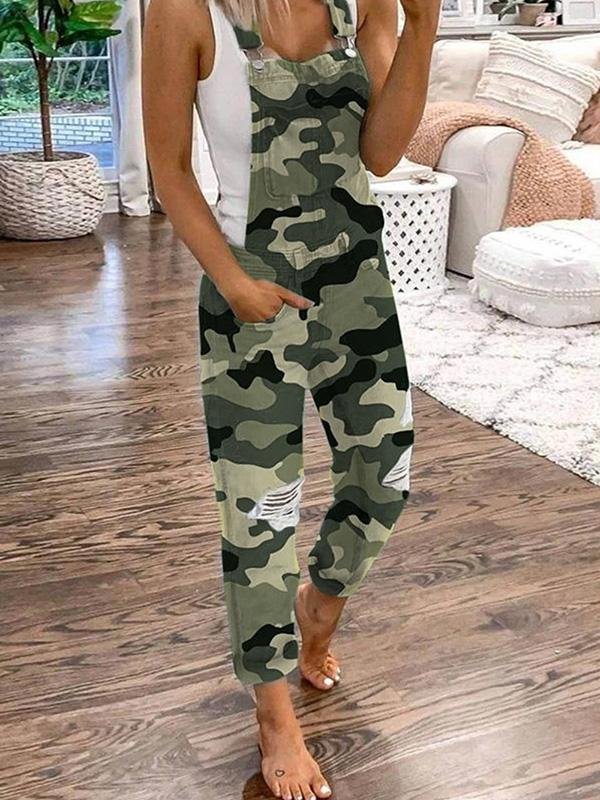 Denim Overalls - Rippade - Ärmlösa - Denim Dungarees - Jumpsuit Denim Dam