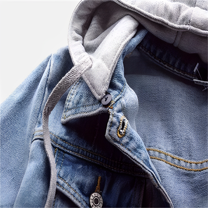 Denimjacka - Denimjacka med Avtagbar Huva i Klassisk Blå färg för Dam