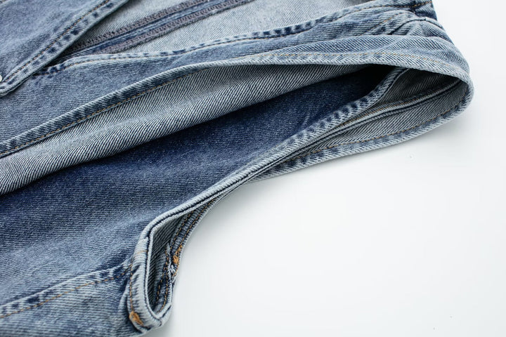 Denimväst | Ärmlös | Knappslå | Cropped Denimväst | Damväst