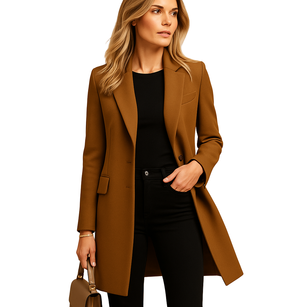 Damer Dubbelknäppt Trenchcoat i Klassisk Stil
