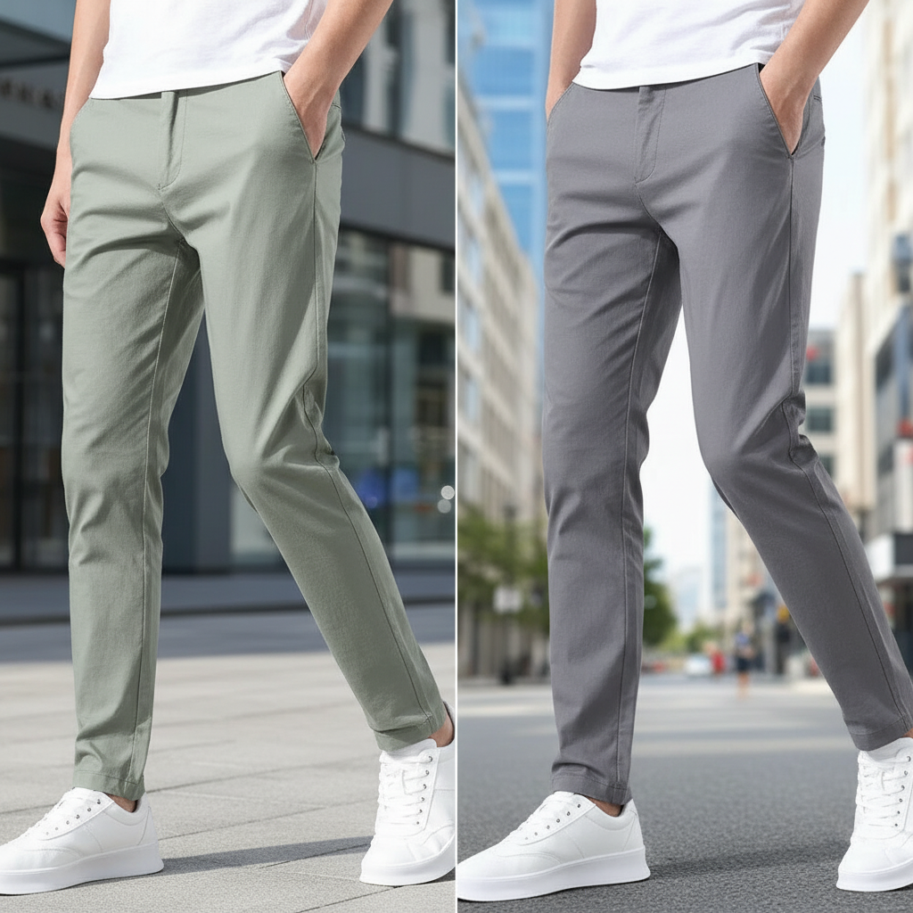Elastisk slim fit-byxa - Larry